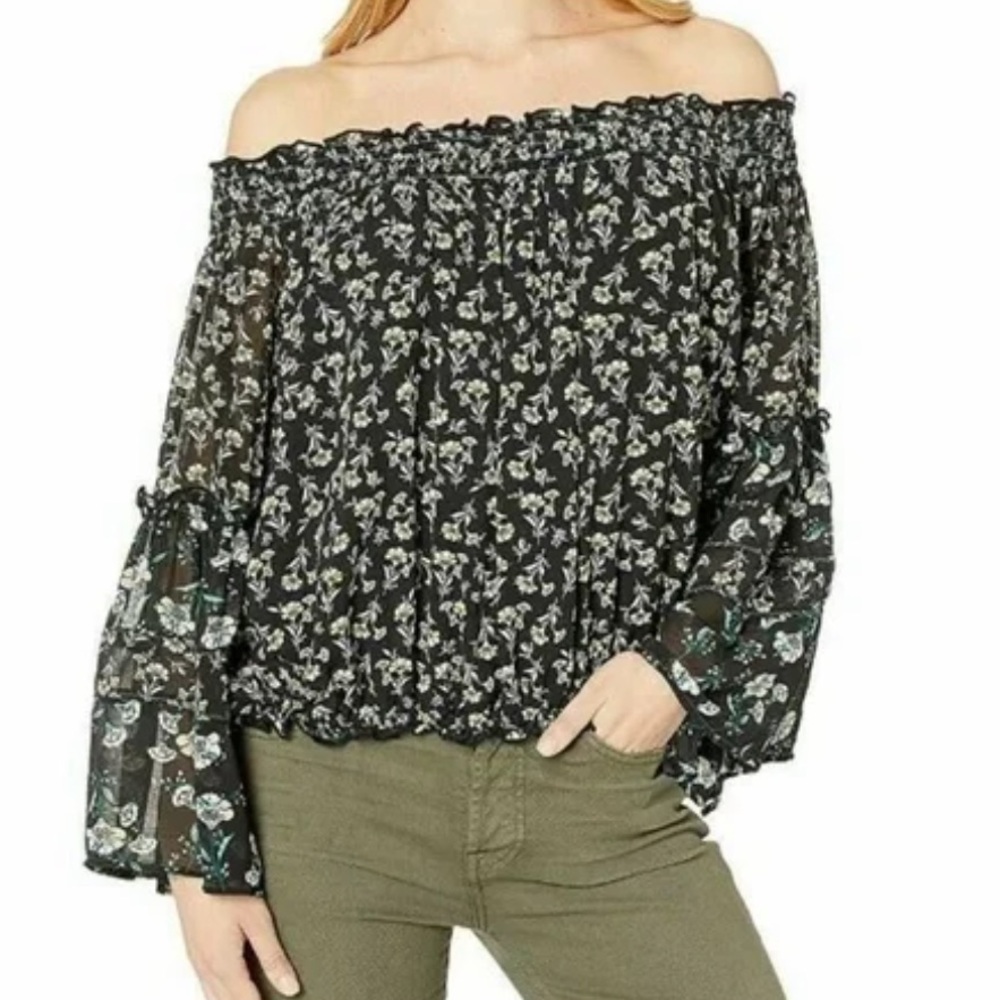 Free People Floral Off-Shoulder flowy top
